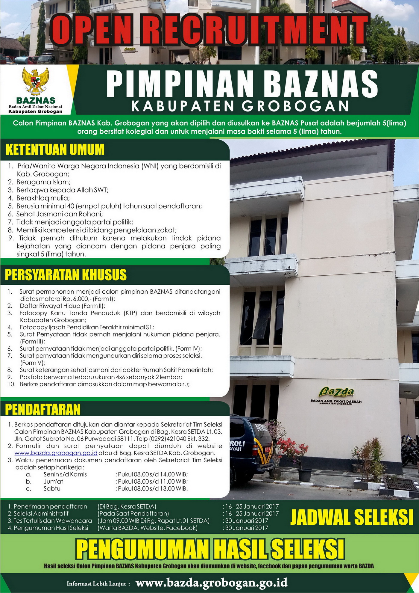 Pengumuman Seleksi BAZNAS 1